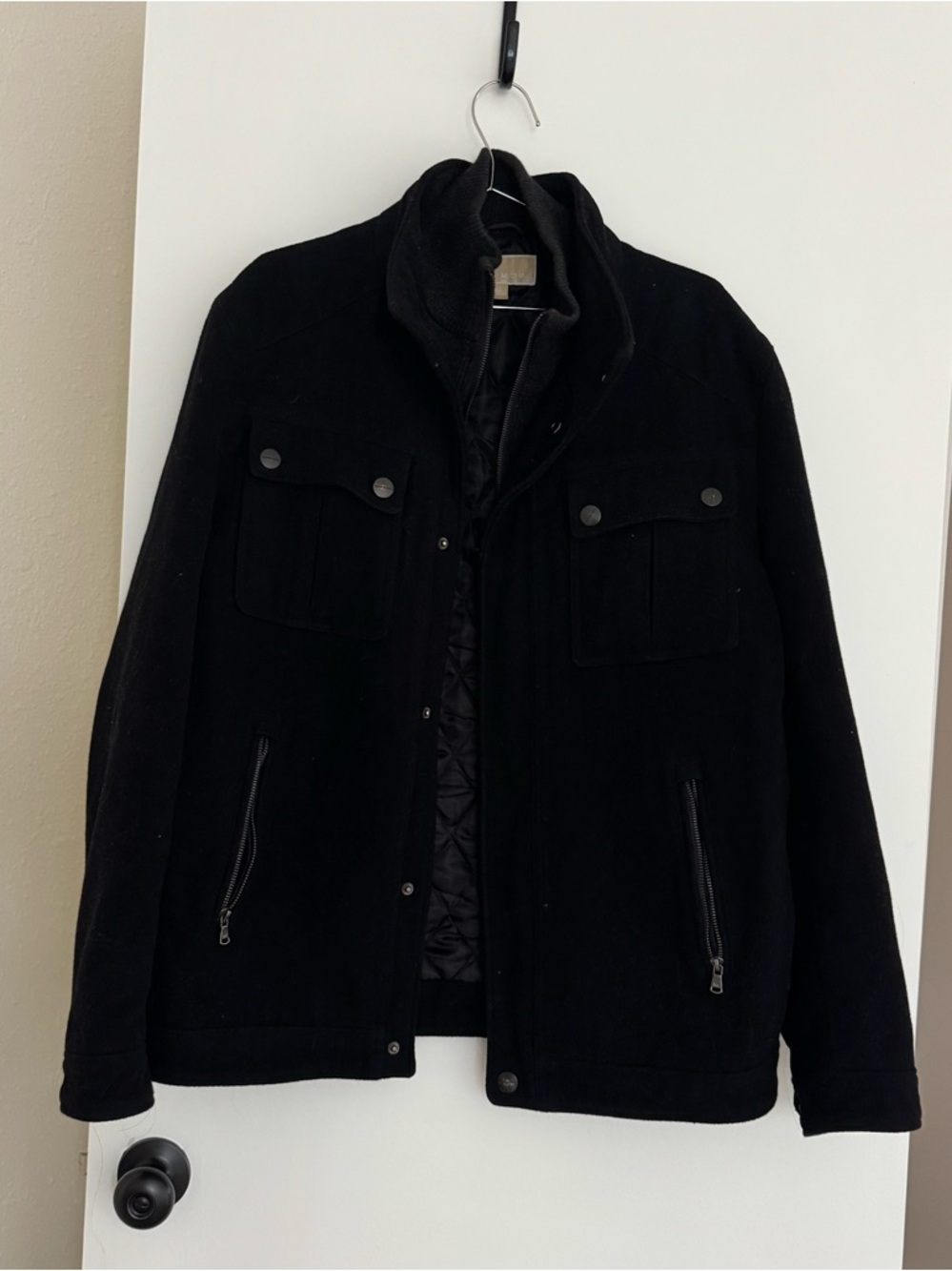 Men's Michael Kors Black wool blend Quilted Liner Field Jacket